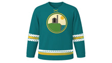 Load image into Gallery viewer, Saint Piran's Day Original Hockey Jersey in Atlantic Teal, front view – custom name and number
