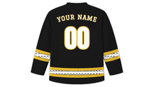Load image into Gallery viewer, Saint Piran's Day Original Hockey Jersey in Black, back view with your name and number