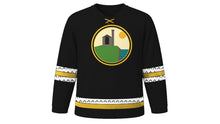Load image into Gallery viewer, Saint Piran's Day Original Hockey Jersey in Black, front view – custom name and number