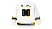 Load image into Gallery viewer, Saint Piran's Day Original Hockey Jersey in White, back view with your name and number