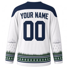 Load image into Gallery viewer, Saint Swithin's Day Original Hockey Jersey in Cloud White, back view with custom YOUR NAME and 00
