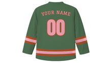 Load image into Gallery viewer, Salt Lake City Original Hockey Jersey in Juniper Green, back view with your name and number