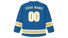 Load image into Gallery viewer, Salvador Original Hockey Jersey in Atlantic Blue, back view with your name and number