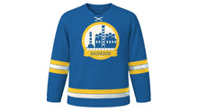 Load image into Gallery viewer, Salvador Original Hockey Jersey in Atlantic Blue, front view – custom name and number