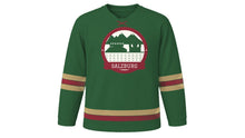 Load image into Gallery viewer, Salzburg Original Hockey Jersey in Alpine Green, front view – custom name and number