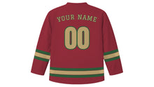 Load image into Gallery viewer, Salzburg Original Hockey Jersey in Baroque Red, back view with your name and number