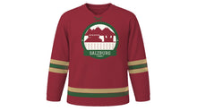 Load image into Gallery viewer, Salzburg Original Hockey Jersey in Baroque Red, front view – custom name and number