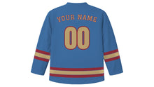 Load image into Gallery viewer, Salzburg Original Hockey Jersey in Salzach Blue, back view with your name and number