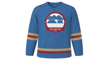 Load image into Gallery viewer, Salzburg Original Hockey Jersey in Salzach Blue, front view – custom name and number