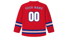 Load image into Gallery viewer, Samoa Independence Day Original Hockey Jersey in Red, back view with your name and number