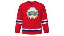 Load image into Gallery viewer, Samoa Independence Day Original Hockey Jersey in Red, front view – custom name and number