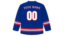 Load image into Gallery viewer, Samoa Independence Day Original Hockey Jersey in Royal Blue, back view with your name and number