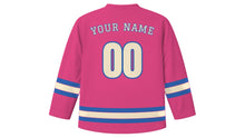 Load image into Gallery viewer, San Antonio Original Hockey Jersey in Fiesta Pink, back view with your name and number