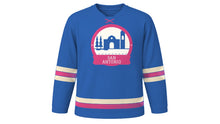 Load image into Gallery viewer, San Antonio Original Hockey Jersey in Talavera Blue, front view – custom name and number