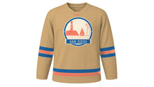 Load image into Gallery viewer, San Diego Original Hockey Jersey in Sandstone, front view – custom name and number