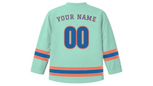 Load image into Gallery viewer, San Diego Original Hockey Jersey in Seafoam, back view with your name and number