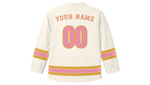 Load image into Gallery viewer, San Jose Original Hockey Jersey in Ivory, back view with your name and number
