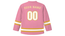 Load image into Gallery viewer, San Jose Original Hockey Jersey in Orchard Pink, back view with your name and number