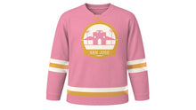 Load image into Gallery viewer, San Jose Original Hockey Jersey in Orchard Pink, front view – custom name and number