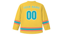 Load image into Gallery viewer, San Juan Original Hockey Jersey in Colonial Yellow, back view with your name and number