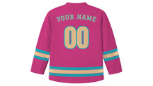 Load image into Gallery viewer, Santo Domingo Original Hockey Jersey in Bougainvillea Magenta, back view with your name and number