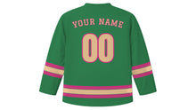 Load image into Gallery viewer, Santo Domingo Original Hockey Jersey in Palm Green, back view with your name and number
