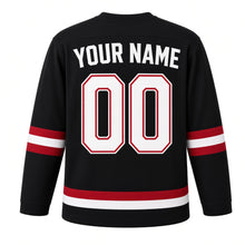 Load image into Gallery viewer, Sao Paulo Original Hockey Jersey in Black, back view with your name and number