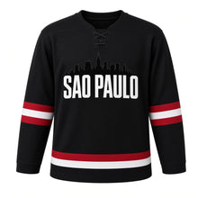 Load image into Gallery viewer, Sao Paulo Original Hockey Jersey in Black, front view – custom name and number