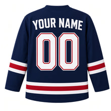 Load image into Gallery viewer, Sao Paulo Original Hockey Jersey in Navy, back view with your name and number