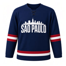 Load image into Gallery viewer, Sao Paulo Original Hockey Jersey in Navy, front view – custom name and number