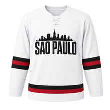 Load image into Gallery viewer, Sao Paulo Original Hockey Jersey in White, front view – custom name and number