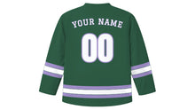 Load image into Gallery viewer, Sapporo Original Hockey Jersey in Pine Green, back view with your name and number