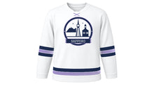 Load image into Gallery viewer, Sapporo Original Hockey Jersey in Snow White, front view – custom name and number