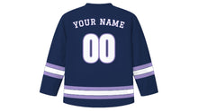 Load image into Gallery viewer, Sapporo Original Hockey Jersey in Winter Navy, back view with your name and number