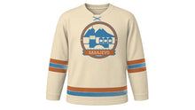 Load image into Gallery viewer, Sarajevo Original Hockey Jersey in Coffee Cream, front view – custom name and number