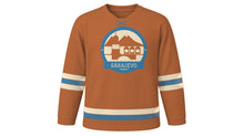 Load image into Gallery viewer, Sarajevo Original Hockey Jersey in Copper Brown, front view – custom name and number