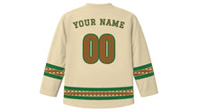 Load image into Gallery viewer, Saudi Founding Day Original Hockey Jersey in Desert Beige, back view with your name and number