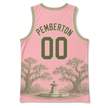 Load image into Gallery viewer, Savannah Live Oak Original Basketball Jersey in Azalea Pink, back view with your name and number