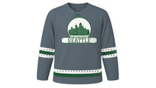 Load image into Gallery viewer, Seattle Original Hockey Jersey in Rain Slate, front view – custom name and number