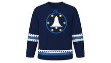 Load image into Gallery viewer, Sechselauten Original Hockey Jersey in Navy, front view – custom name and number