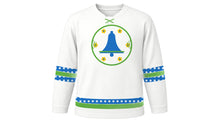 Load image into Gallery viewer, Sechselauten Original Hockey Jersey in White, front view – custom name and number