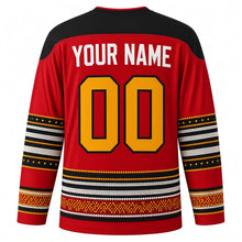 Load image into Gallery viewer, Sekrenyi Original Hockey Jersey in Naga Red, back view with custom YOUR NAME and 00