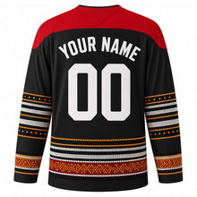 Load image into Gallery viewer, Sekrenyi Original Hockey Jersey in Shawl Black, back view with custom YOUR NAME and 00