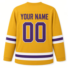 Load image into Gallery viewer, Semana Santa Original Hockey Jersey in Gold, back view with your name and number
