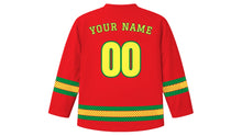 Load image into Gallery viewer, Senegal Independence Day Original Hockey Jersey in Red, back view with your name and number