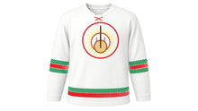 Load image into Gallery viewer, Senegal Independence Day Original Hockey Jersey in White, front view – custom name and number