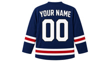 Load image into Gallery viewer, Seoul Original Hockey Jersey in Navy, back view with your name and number
