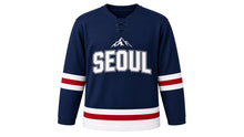 Load image into Gallery viewer, Seoul Original Hockey Jersey in Navy, front view – custom name and number