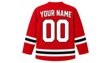 Load image into Gallery viewer, Seoul Original Hockey Jersey in Red, back view with your name and number