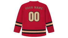 Load image into Gallery viewer, Setsubun Original Hockey Jersey in Crimson Red, back view with your name and number